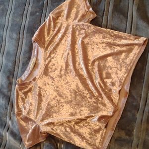 No Comment Crushed Velvet Cropped Tee M